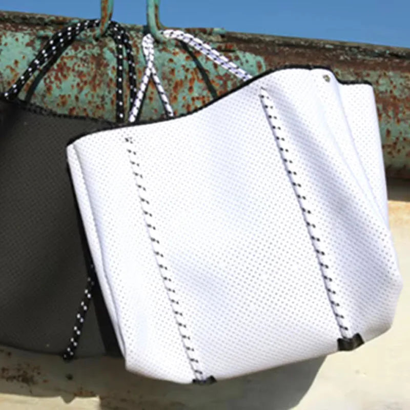 Perforated Neoprene Tote Bag With Small Purse