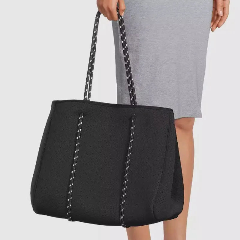 Perforated Neoprene Tote Bag With Small Purse