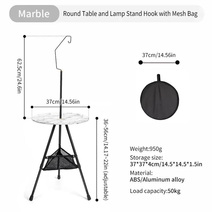 iCoolDown™ Adjustable Legs Ultralight Portable Folding Round Camping Table - iCoolDown