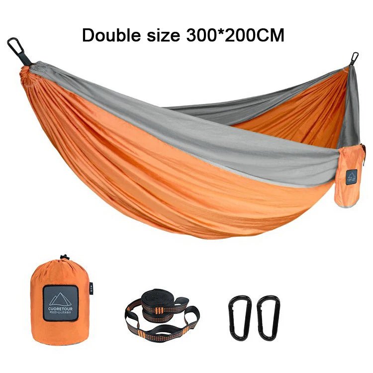 iCoolDown™ Portable Nylon Single and Double Size Outdoor Camping Hammock - iCoolDown