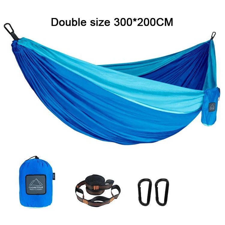 iCoolDown™ Portable Nylon Single and Double Size Outdoor Camping Hammock - iCoolDown