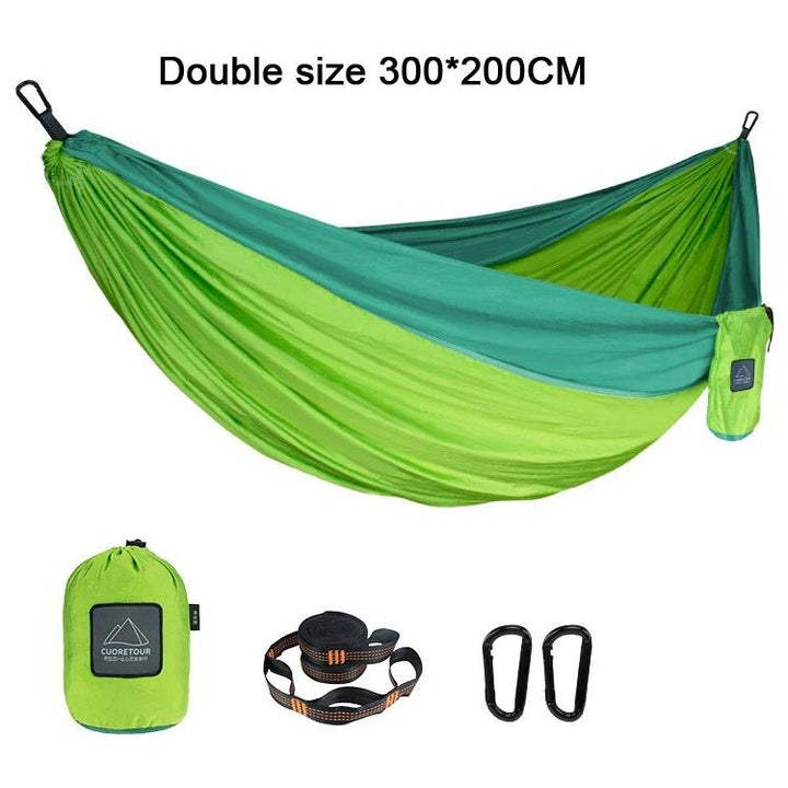 iCoolDown™ Portable Nylon Single and Double Size Outdoor Camping Hammock - iCoolDown