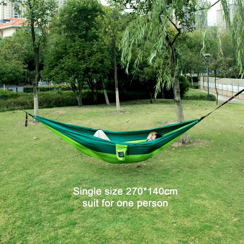 iCoolDown™ Portable Nylon Single and Double Size Outdoor Camping Hammock - iCoolDown