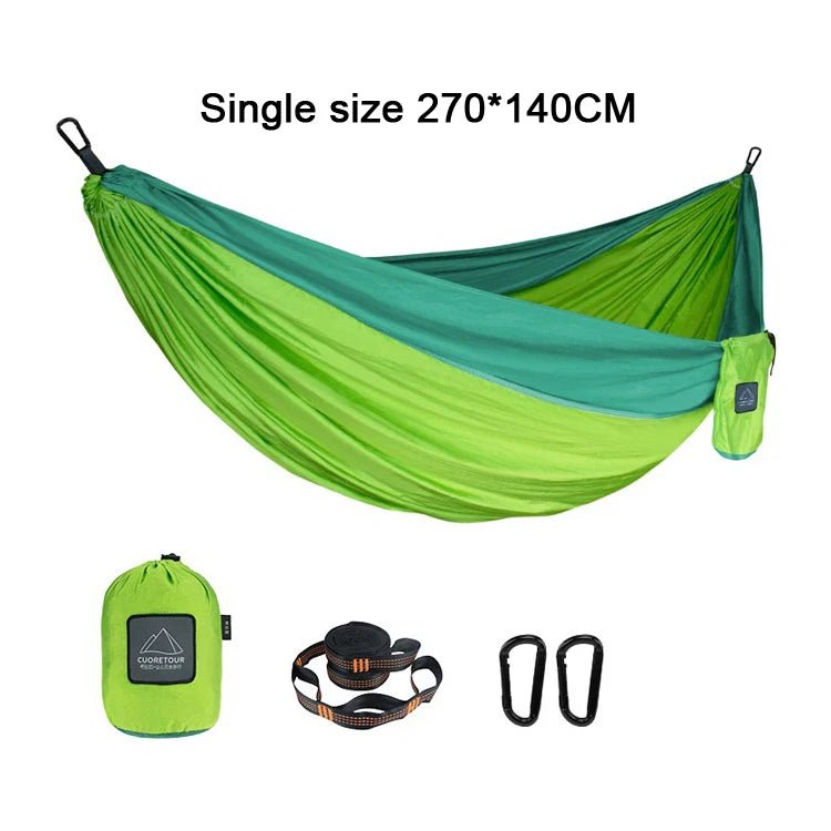 iCoolDown™ Portable Nylon Single and Double Size Outdoor Camping Hammock - iCoolDown