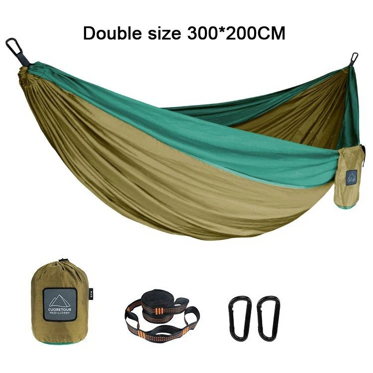 iCoolDown™ Portable Nylon Single and Double Size Outdoor Camping Hammock - iCoolDown