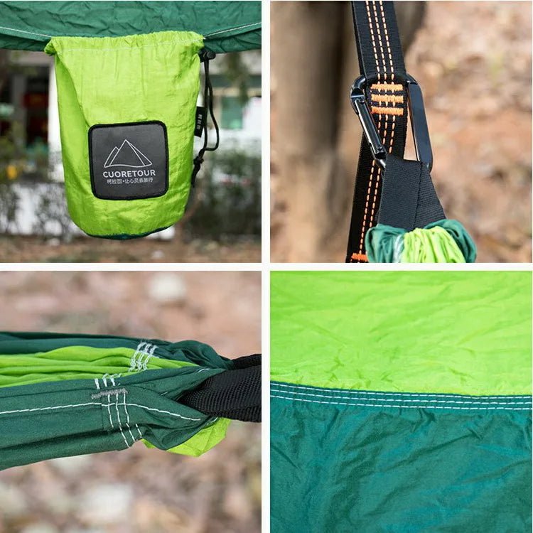 iCoolDown™ Portable Nylon Single and Double Size Outdoor Camping Hammock - iCoolDown