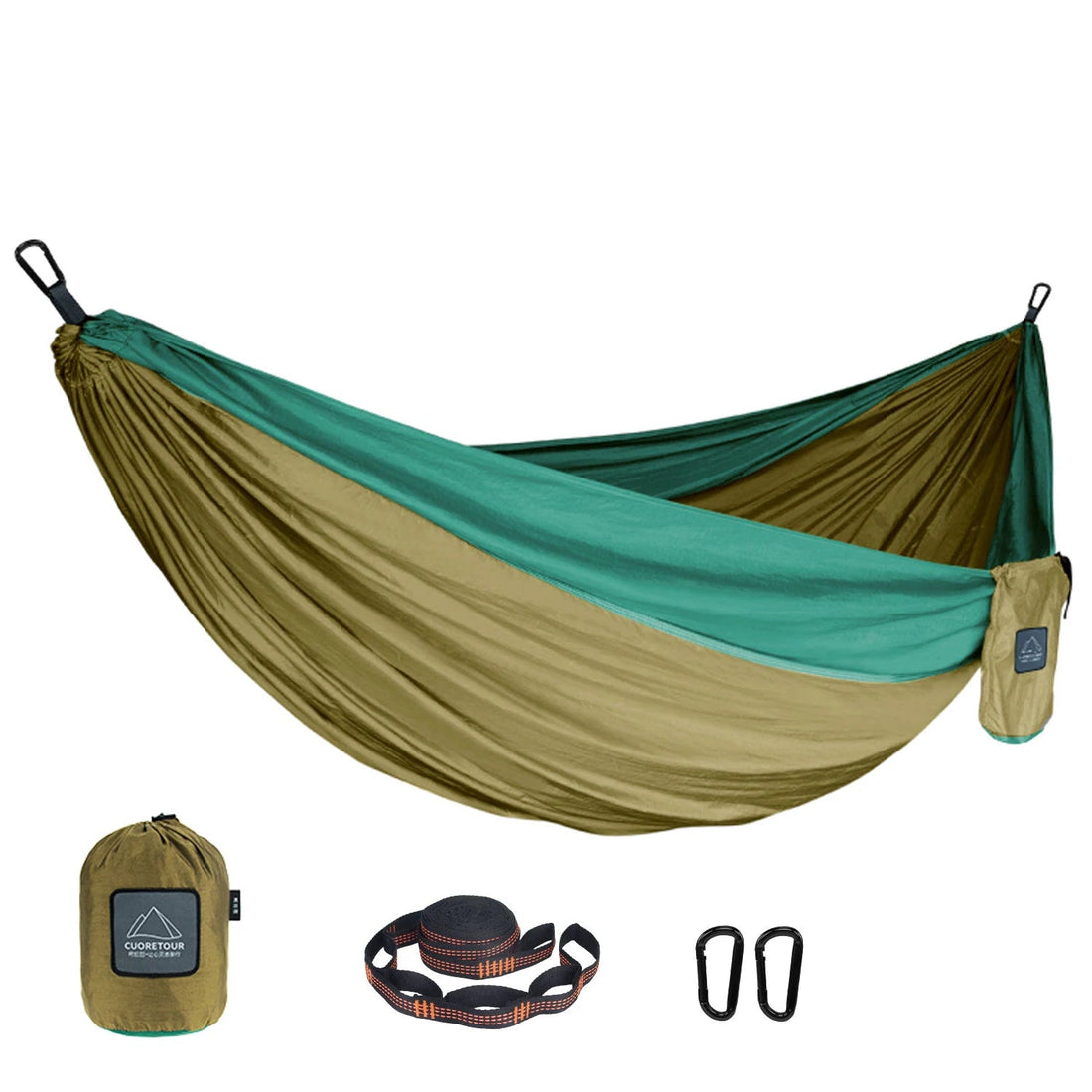 iCoolDown™ Portable Nylon Single and Double Size Outdoor Camping Hammock - iCoolDown