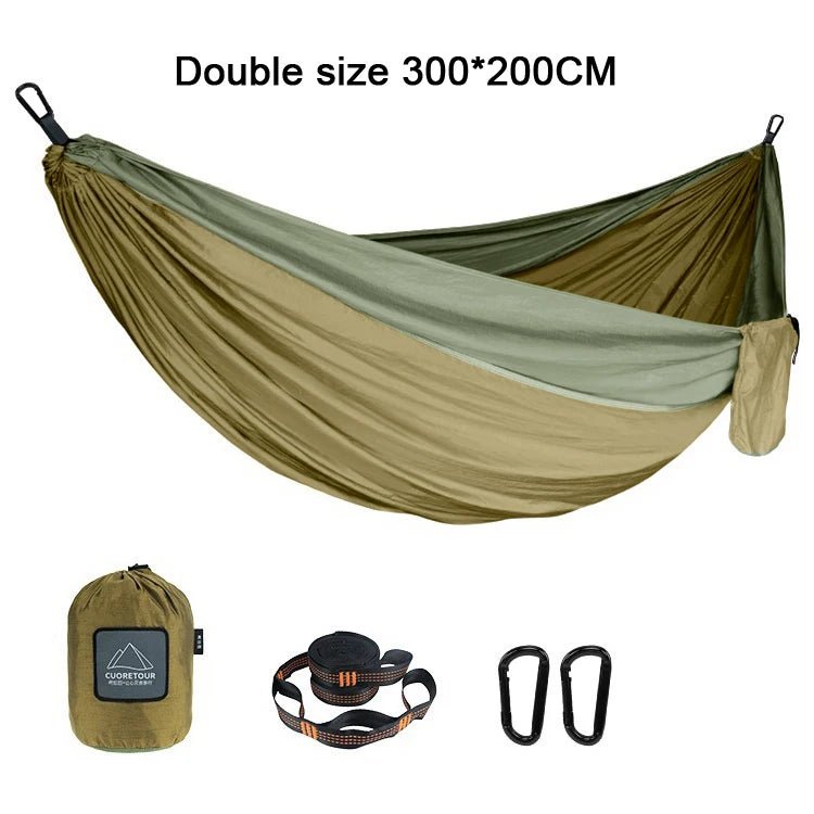 iCoolDown™ Portable Nylon Single and Double Size Outdoor Camping Hammock - iCoolDown