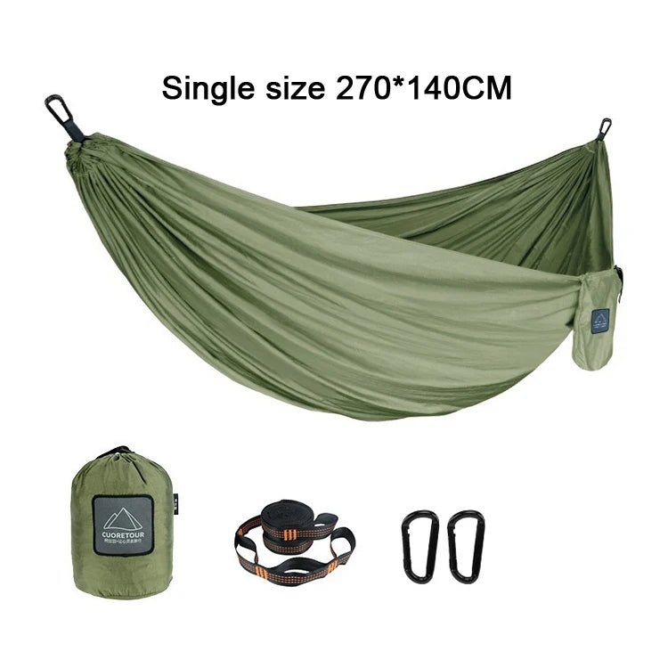 iCoolDown™ Portable Nylon Single and Double Size Outdoor Camping Hammock - iCoolDown