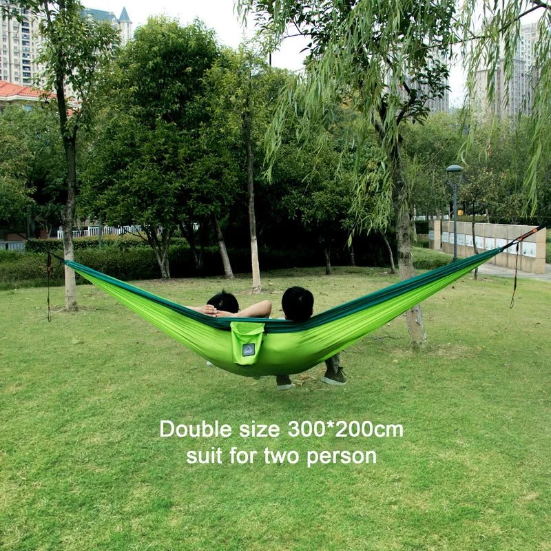 iCoolDown™ Portable Nylon Single and Double Size Outdoor Camping Hammock - iCoolDown