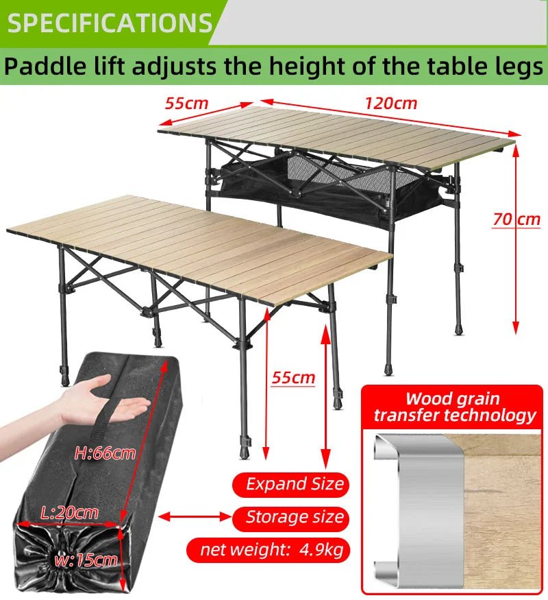 iCoolDown™ Rollable Camping Portable Outdoor Table - iCoolDown